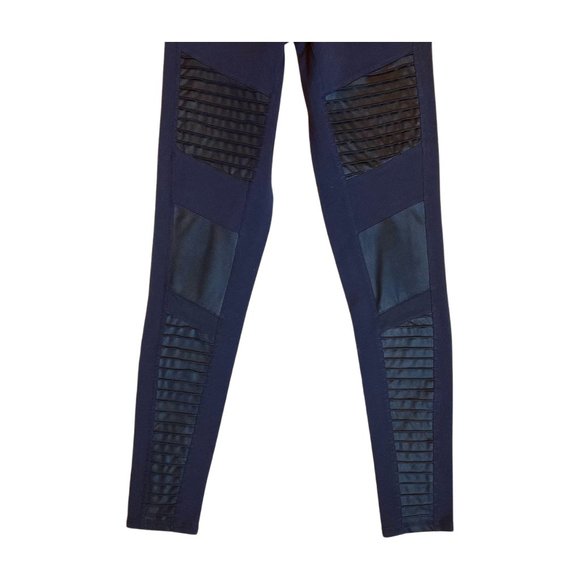 ALO Yoga Navy Blue Moto Leggings Workout Pants sz S - Picture 5 of 7